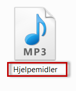 En mp-3 fil som er lagret på datamaskinen. Skjermbilde