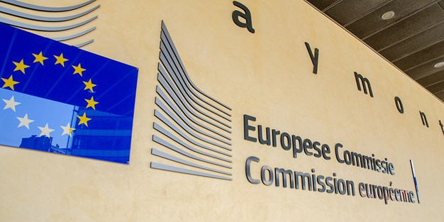 Sign of the European Commission. Photo