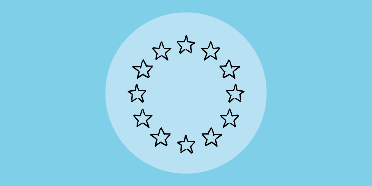 EU-symbol, ring av stjärnor. Illustration