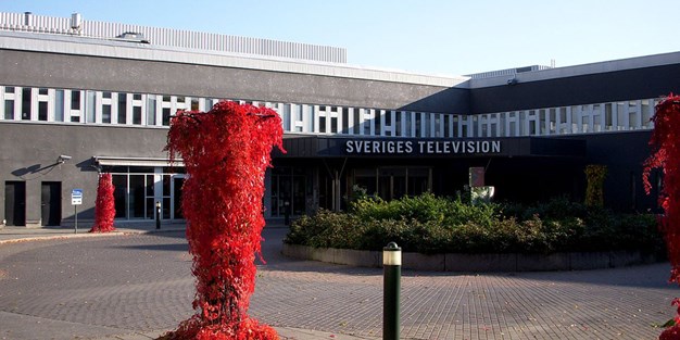 Sveriges Televisions byggnad vid Gärdet i Stockholm. Foto