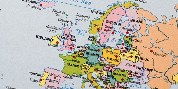 Map of Europe. Photo