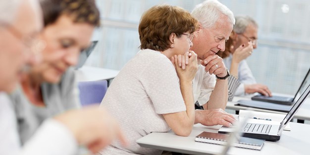 Computer workshop for seniors, photo.